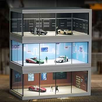 Amazon | MOMOAO ディスプレイ ケース 駐車場モデル 1/64